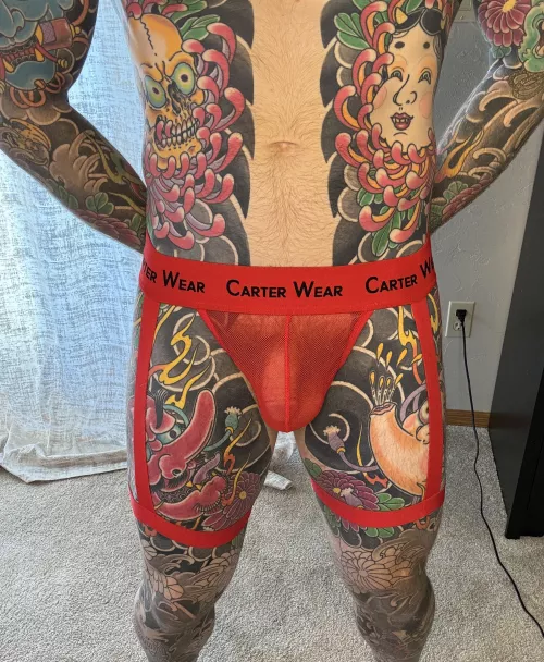 Jock with garters? I think I like it! by onebigtattoo