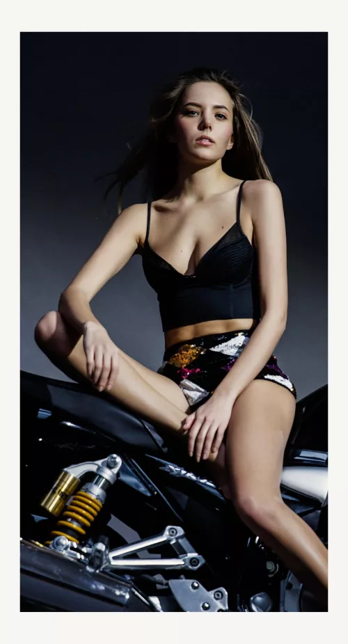 Katya Clover on a motorbike made by Pedro Saudek by No-Fox-9216