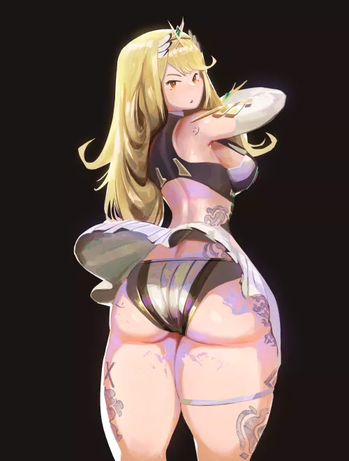 Mythra Upskirt [Franzilla art] by Repeat_Sure