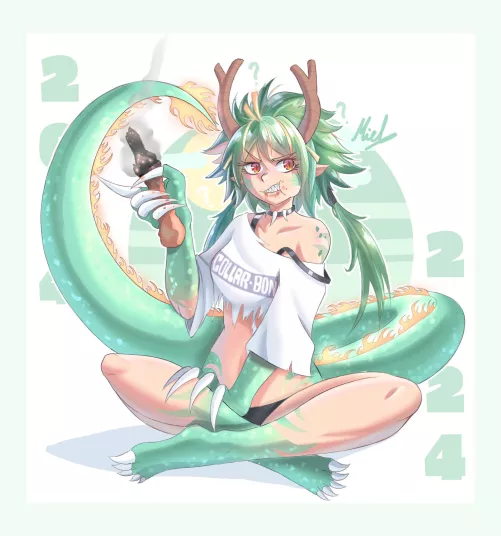 The year of Dragons is upon us (art by me) by Substantial_Gift_887