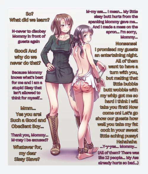 You just had to open your big mouth when Mommy made you wear nothing but an apron to her dinner party... by Adventurous-Set3941