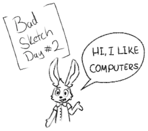 Bad Sketch Day #2: Nerd Bunny by fluffyandy