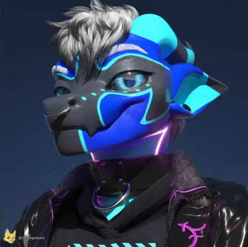 Commissioned headshot piece [OC] by GoldApolloArt