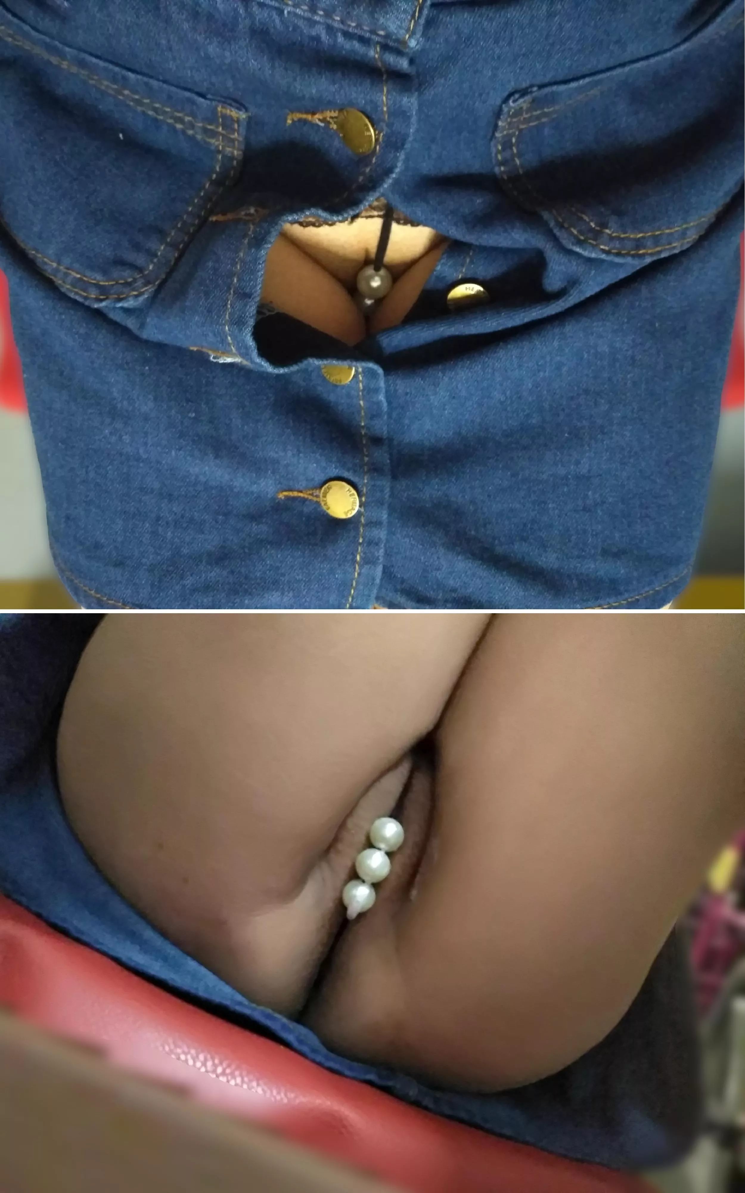 [F] I pressed my pearl panties on my clit, sat at the back of the bus, and creamed my pussy every time the bus moved off :) posted by claritydares