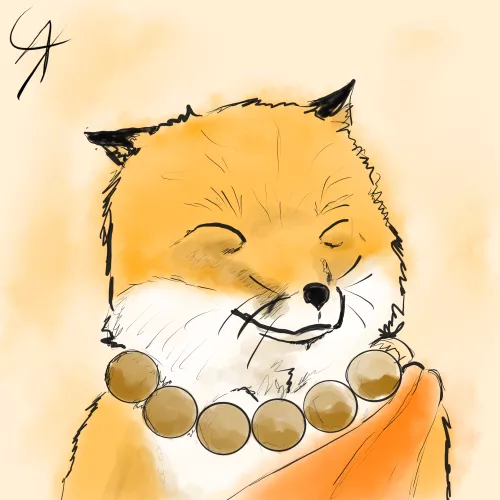 Fox monk asks for a donation of eggies (OC) by mrturret