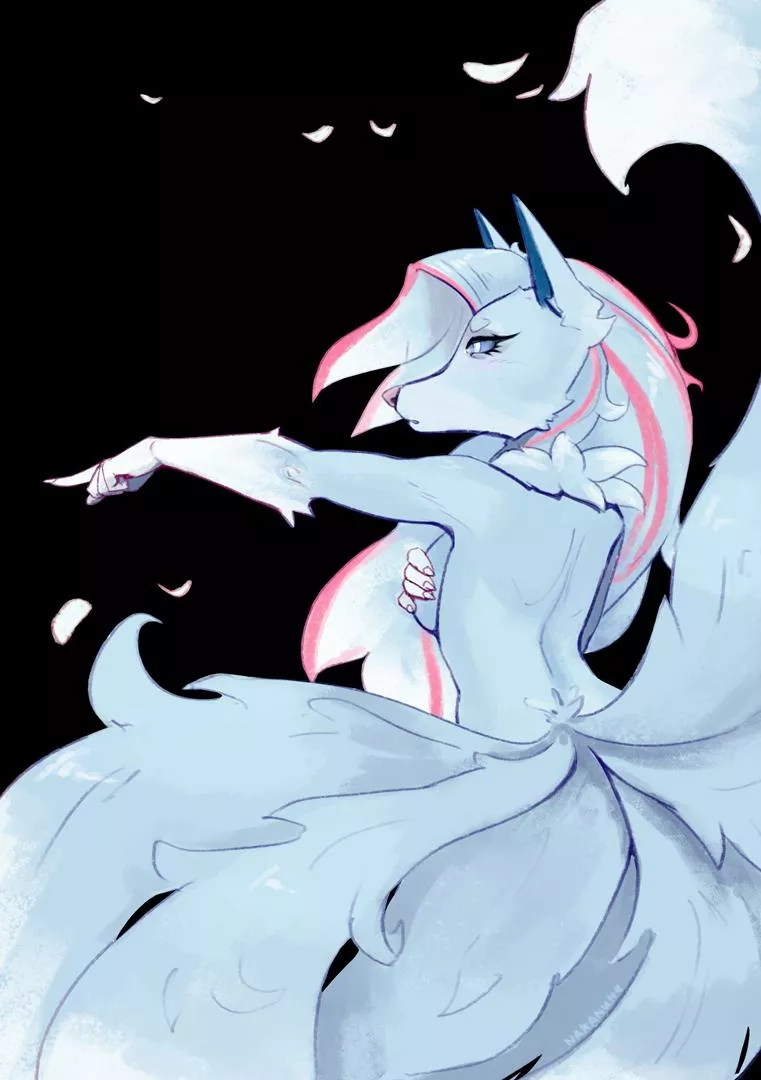 Hi-hi! Look at my last ych drawing. A nine-tailed named Spine. posted by NakanuneArt