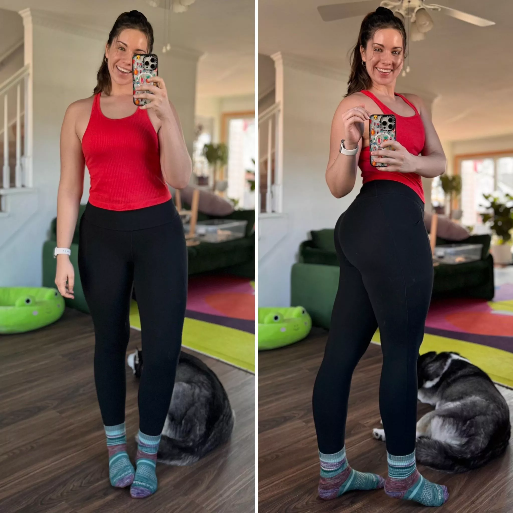 Leggings and a high pony posted by shibahuskymom