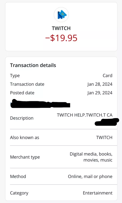 What is this charge? I don’t use twitch by kwntyn