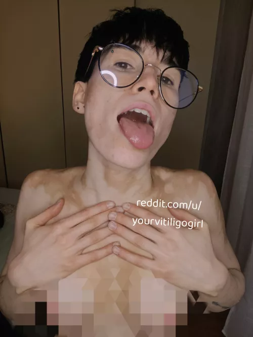 I love tribute, imagine how hard could you cum on my tongue by yourvitiligogirl