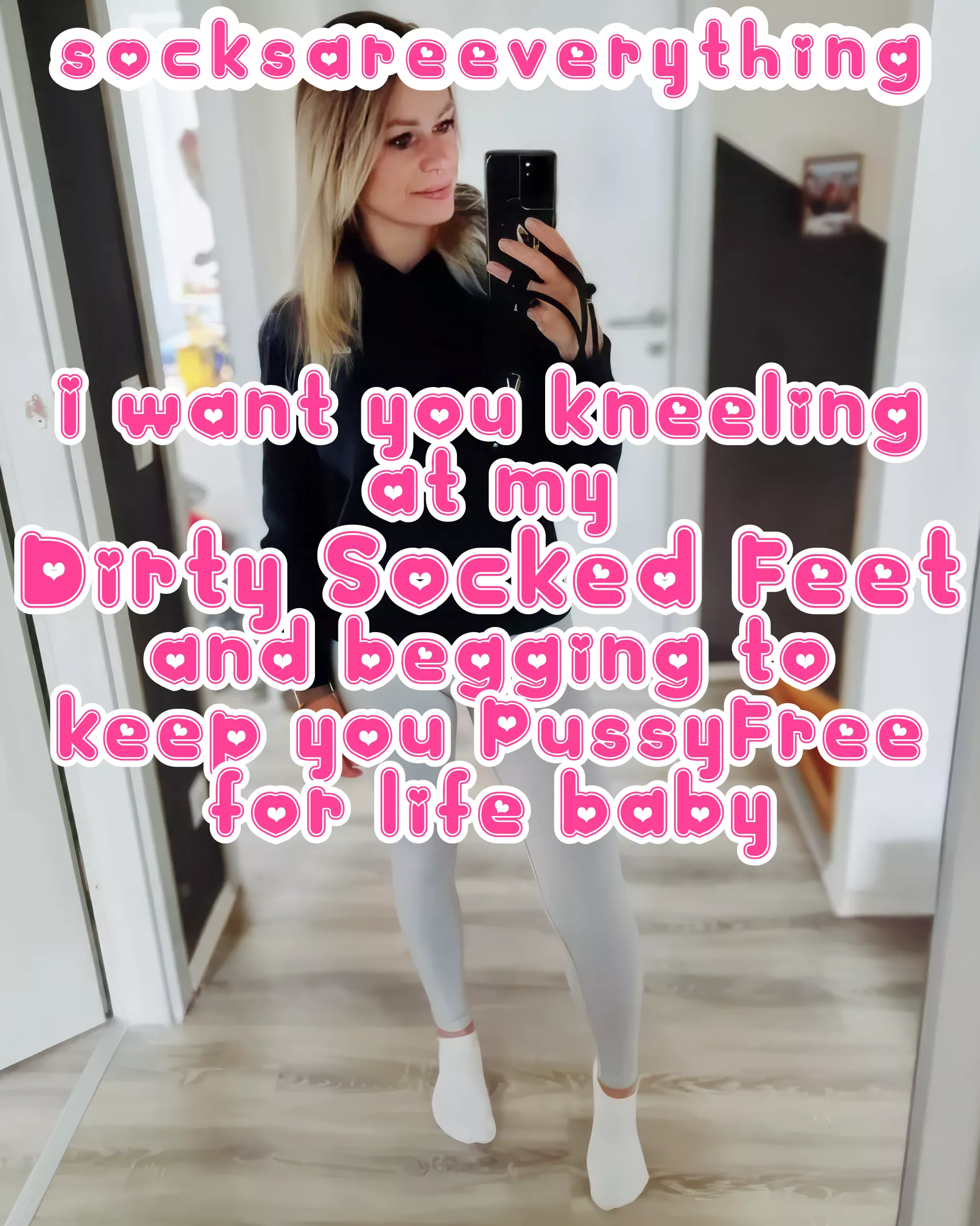 I want you kneeling at my dirty socked feet and begging to keep you pussyfree for life stupid! posted by SocksAreEverything