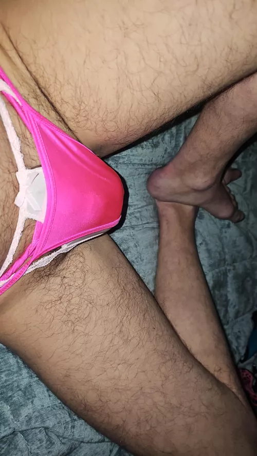 In pink panties. Who wants to see the back. by Different_Cash_8778