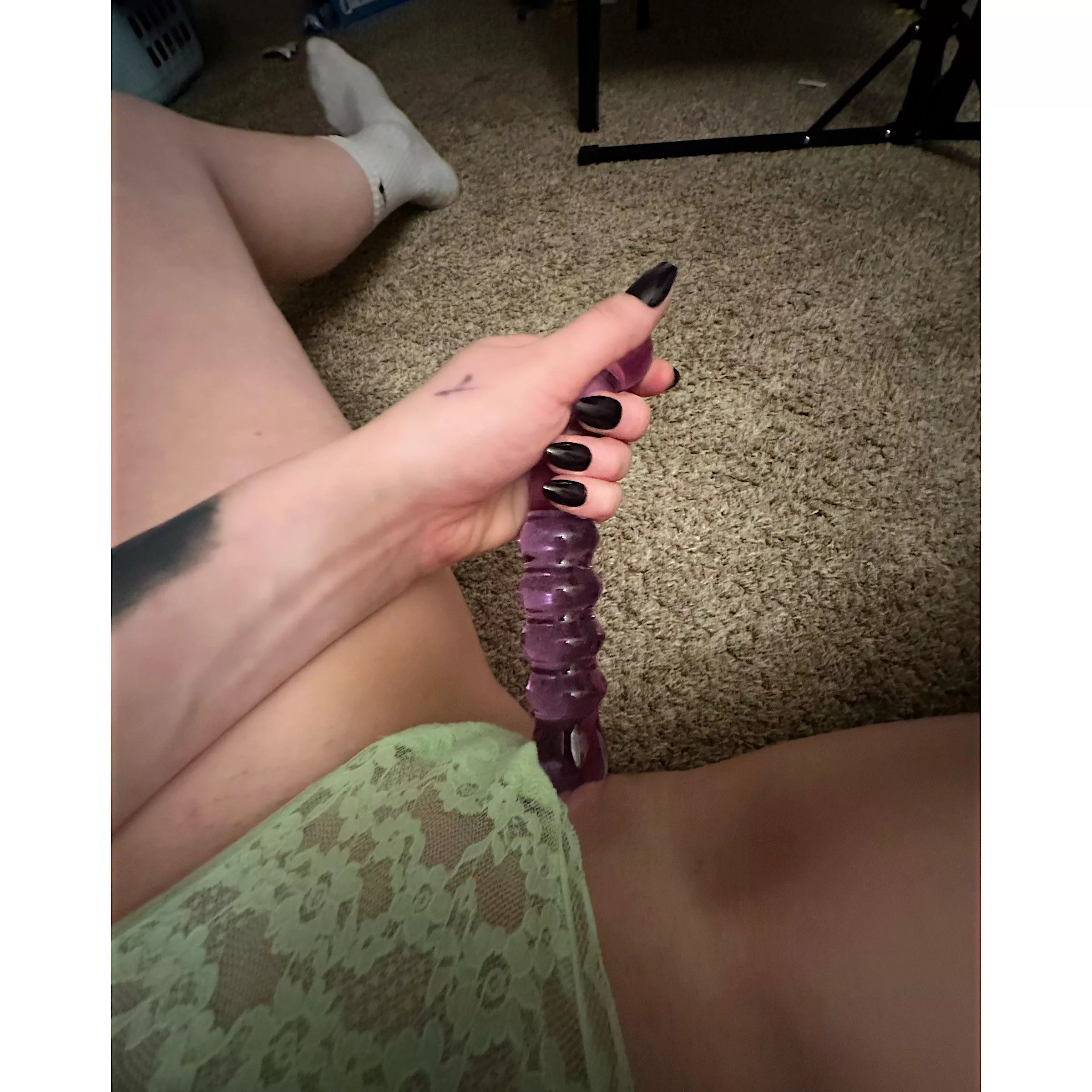 Playing tonight 💜💚 posted by Brittfaithm