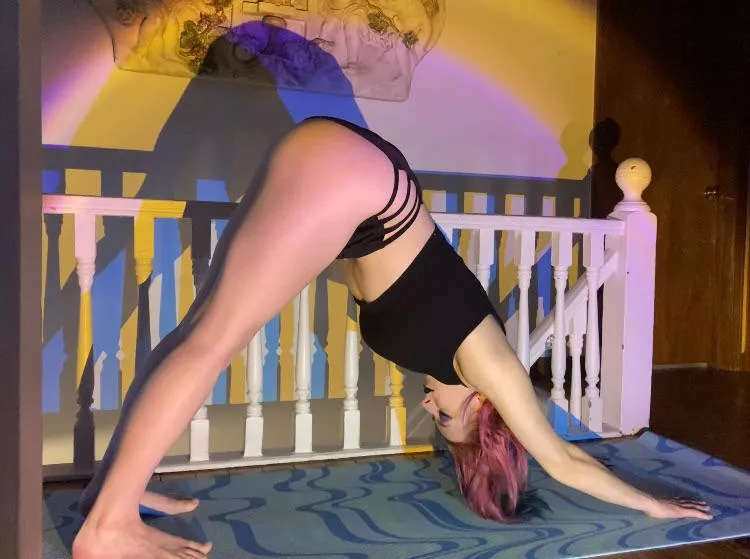 proud of my downward dog posted by Blue-Haze-Babe