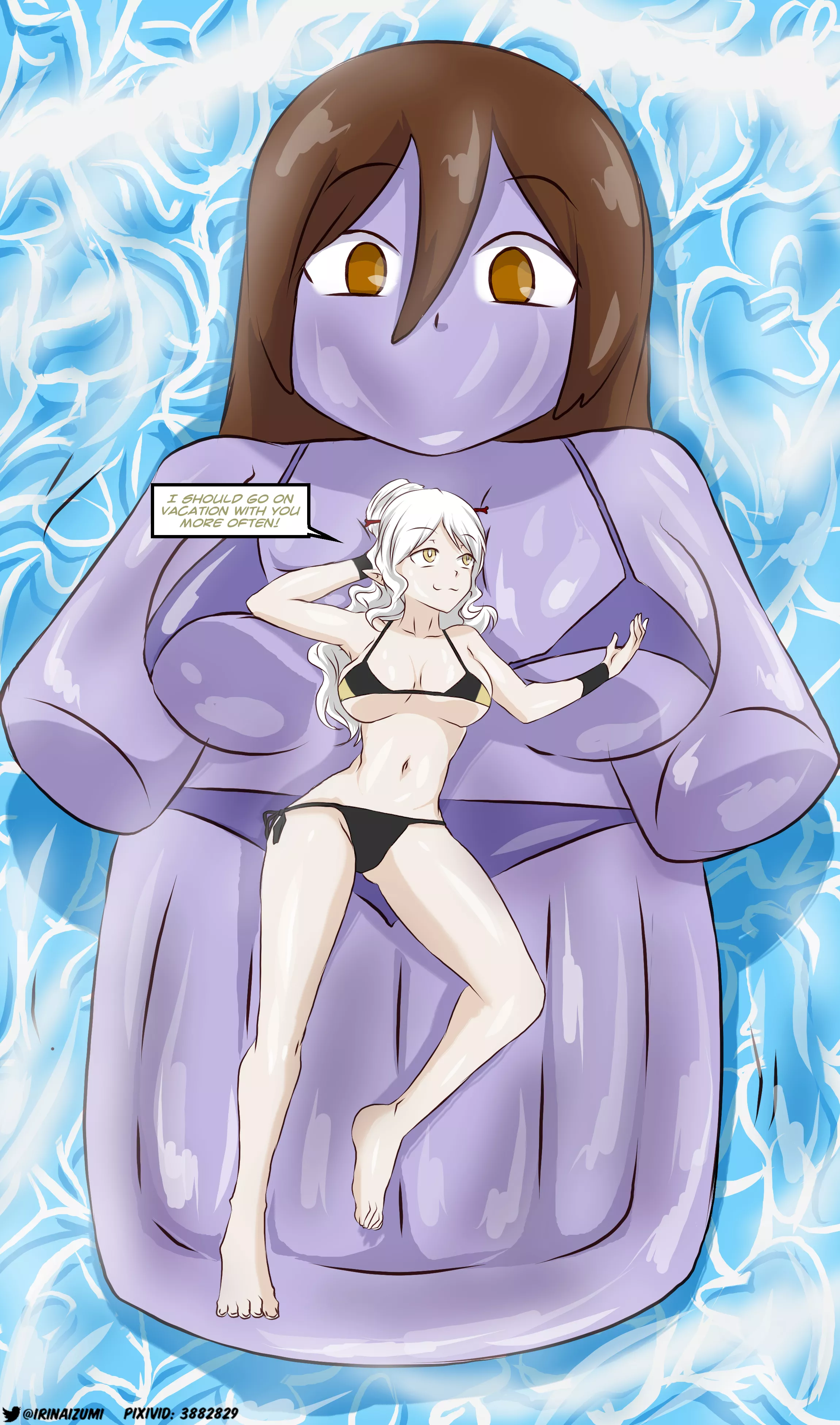 woman turned into an inflatable pool bed posted by LoudContract2700