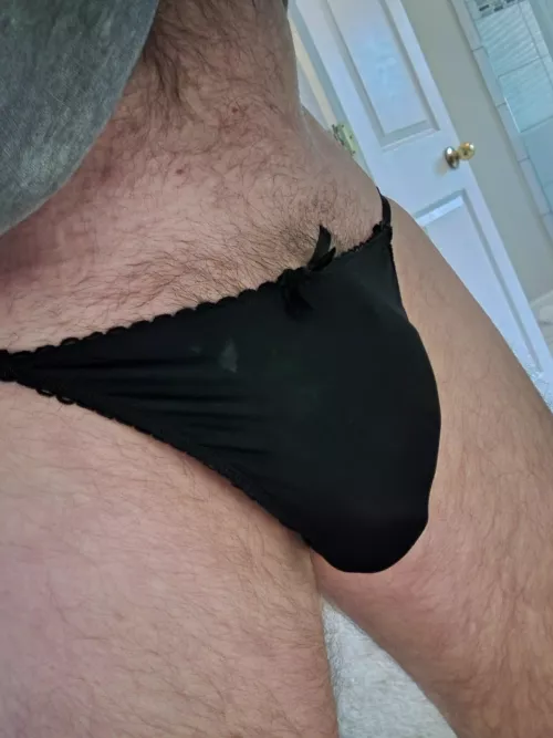 Black lace string bikini panties by CD_Sissy_Atl