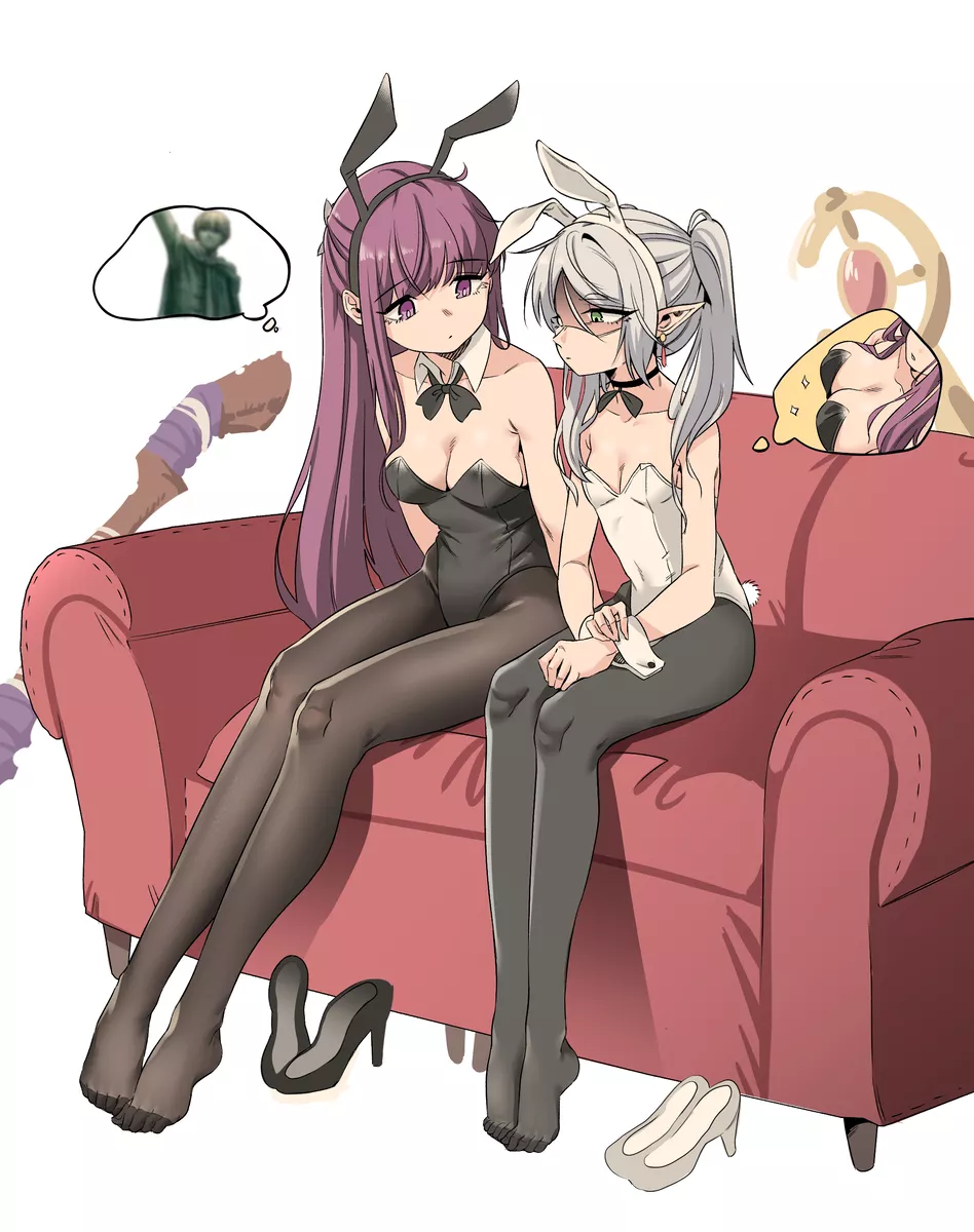 Bunny girl Frieren and Fern posted by Saekoa
