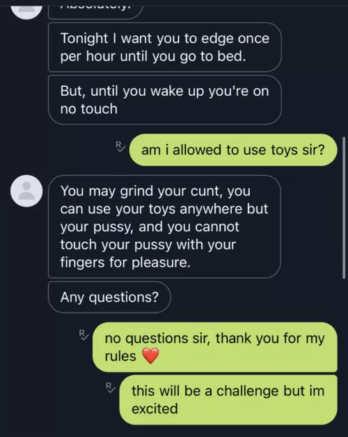 im on no touch and also have to edge once an hour :) anyone got any fun ideas? by ScratchTop7101