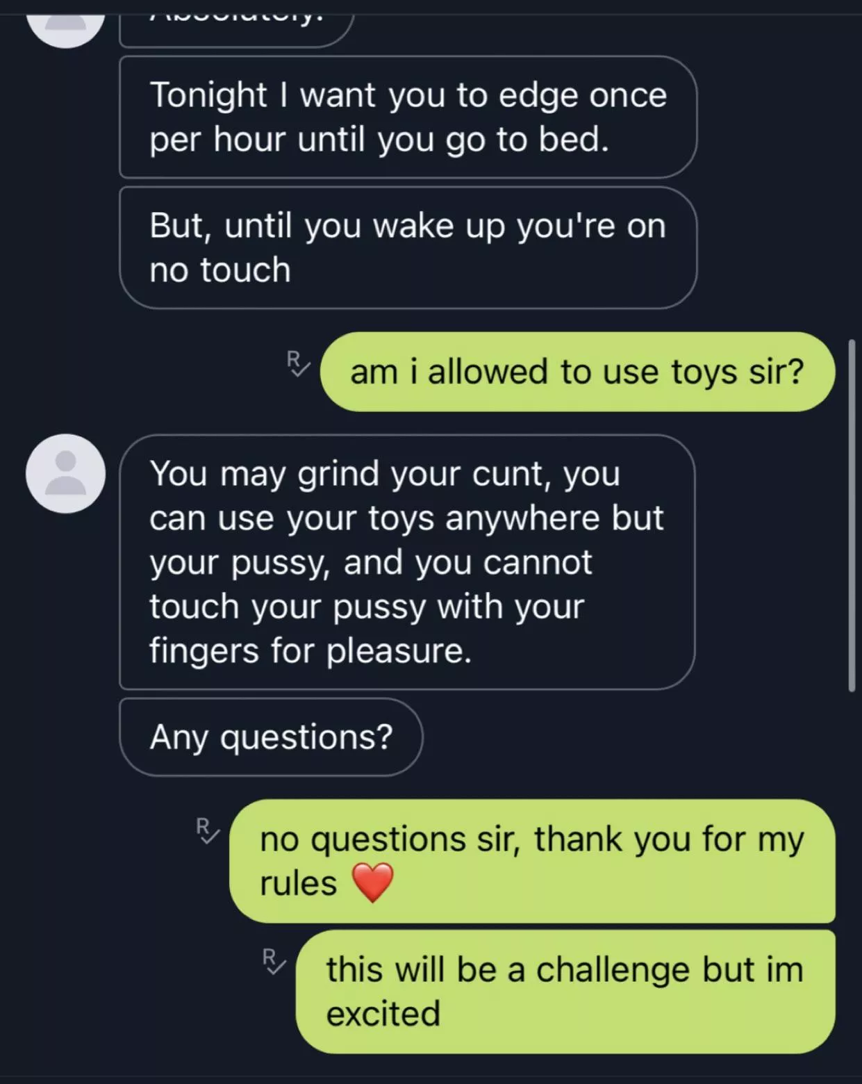 im on no touch and also have to edge once an hour :) anyone got any fun ideas? posted by ScratchTop7101