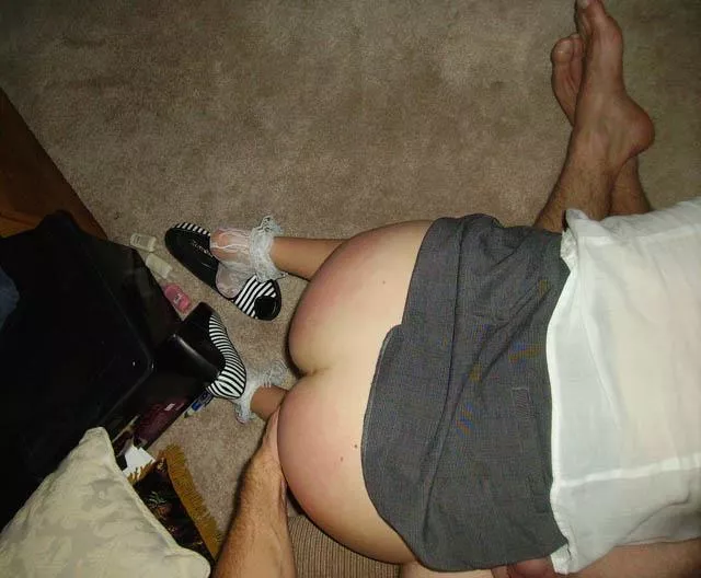 Putting my girl over my knee then begin to redden up that hot sexy ass ! posted by dolphinguy_2000