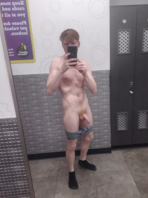 The guy standing next to me gave me a weird look taking this pic before hitting the showers by Tall_Cupcake688