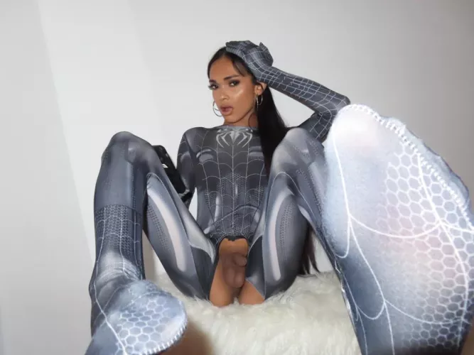 The Spiderman costume stays ON while you suck on my cute cock by Fokijusa46656