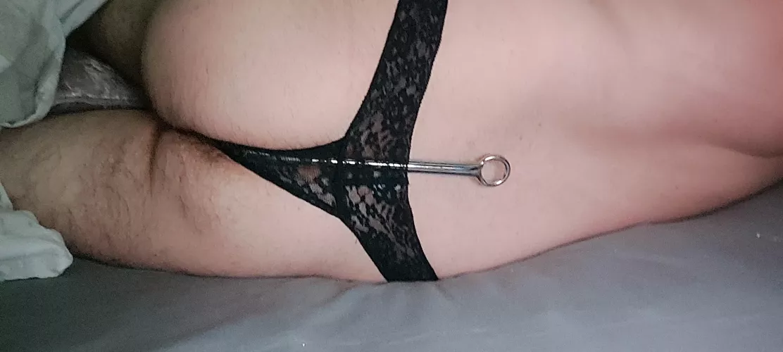 Anal hook in my ass with sexy black panties on by ruinedbf