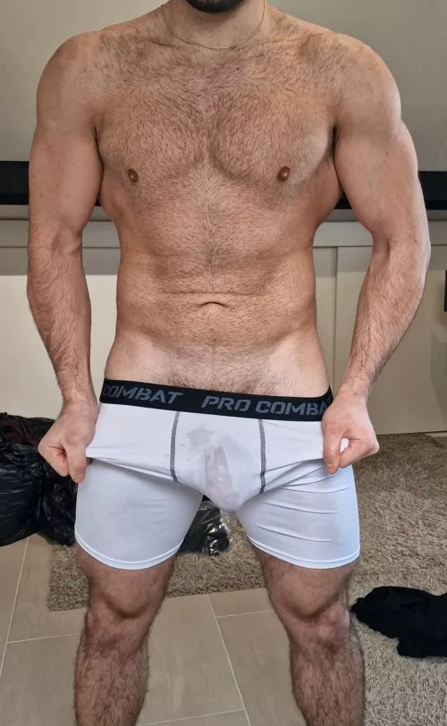 Aw shit, came in my compression shorts. Should I clean this mess up or? by Nicksalman