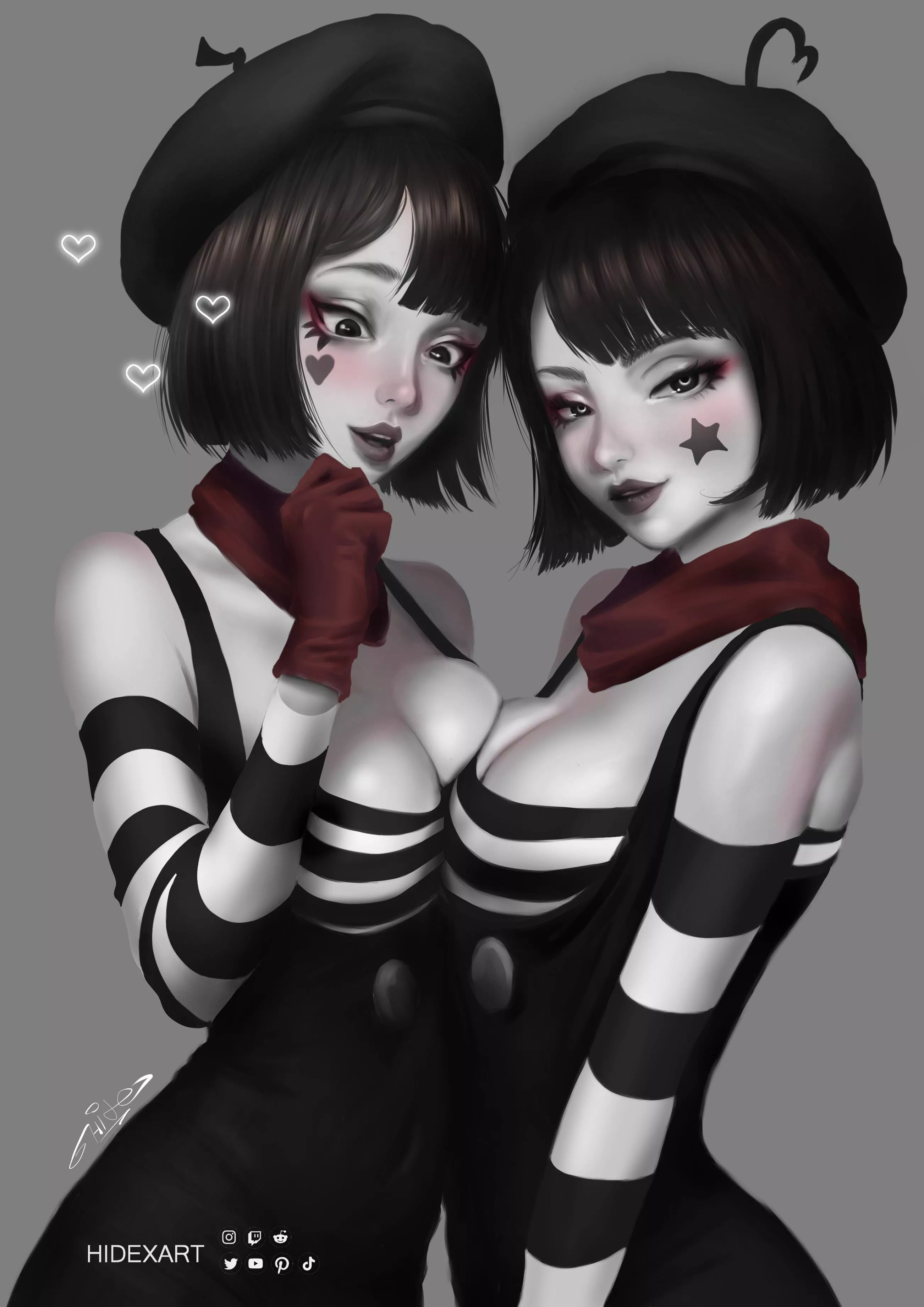 Bonbon and chuchu (derpixon) drawn by @hidexart posted by Hide_Digital_Art
