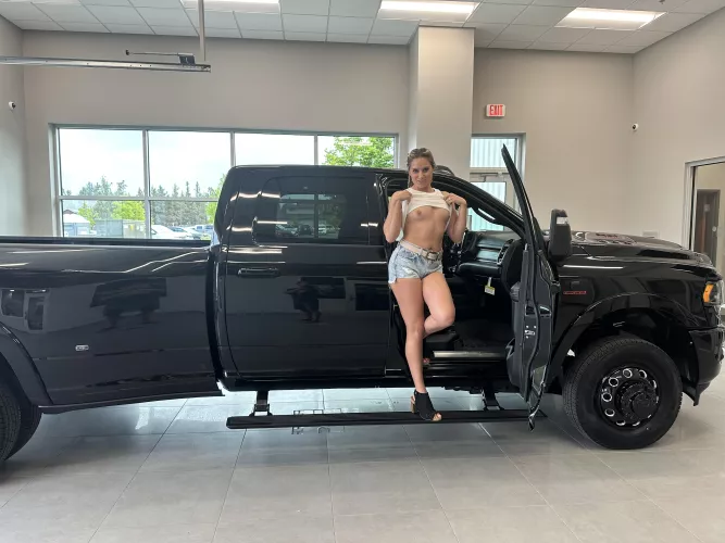 Bought a new truck with my tits, of course I had to do this in the dealership by Bailey_Brews