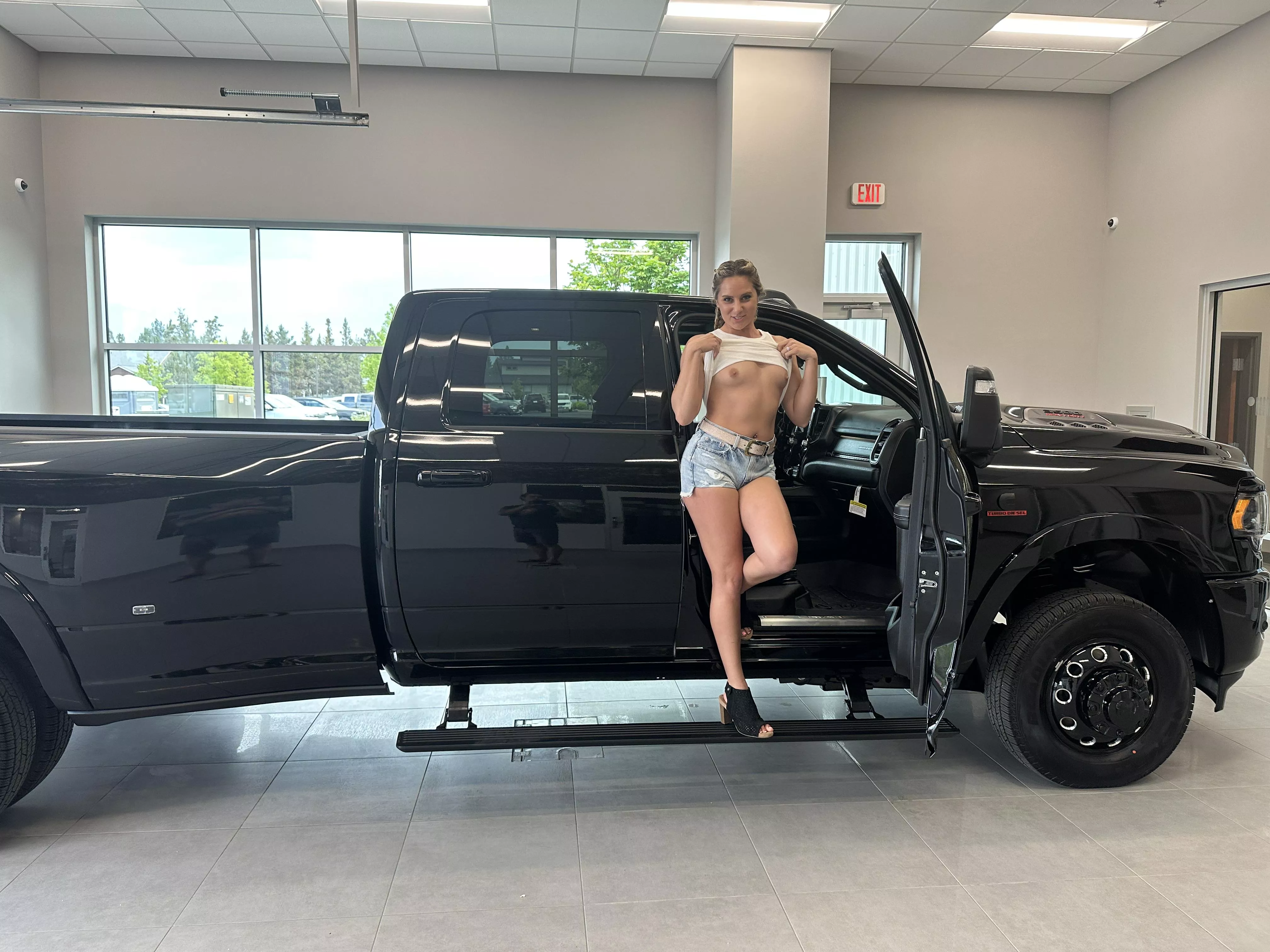 Bought a new truck with my tits, of course I had to do this in the dealership posted by Bailey_Brews