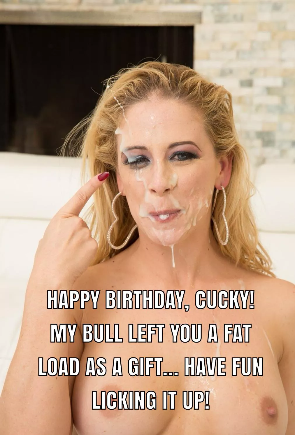 Cherie DeVille’s Bull Gave You A Great Birthday Gift! posted by CustomCuckCaptions