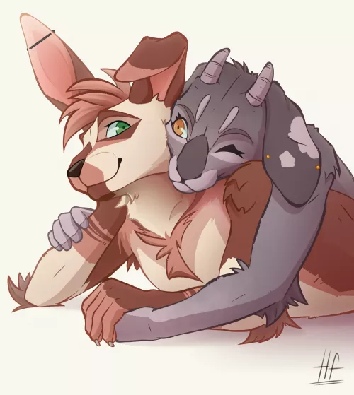 Cuddling :3 [commission for someone on instagram, by me) by 1ratamo1