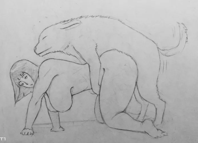 Desparate Hinata let's Akamaru fuck her by Scared-Task1