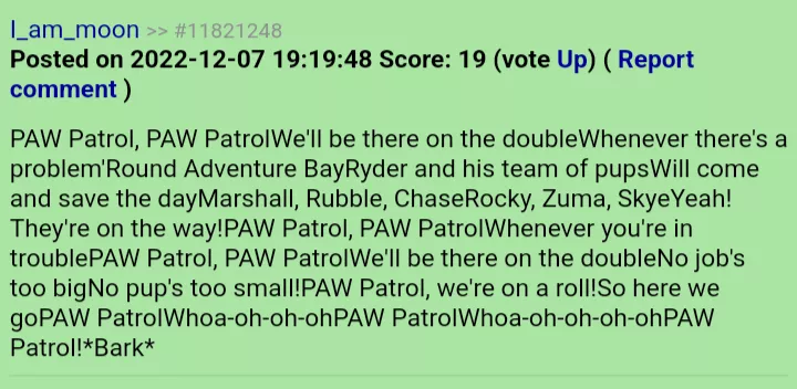 This wasn't even on a paw patrol post posted by keithhatesmath