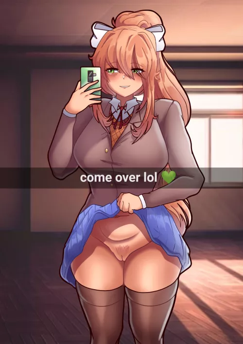 Do you accept Monika's invite? (OC) by JohnJohnJohnV_