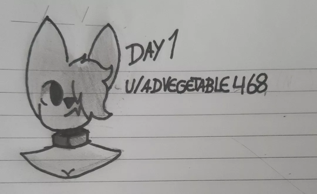 Drawing someone's fursona every day on this notebook day 1 posted by AdVegetable468