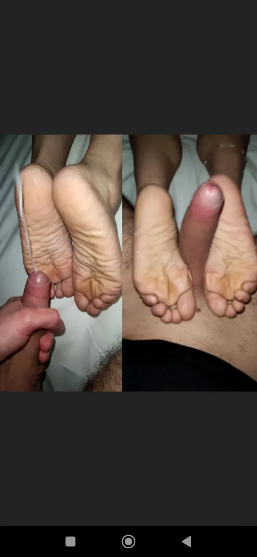 Her tiny Wrinkles cause me a big cumshot by whitesolesplash