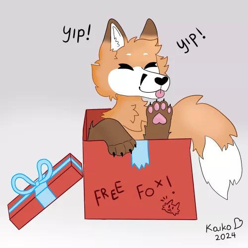 It is your lucky day, you just received a free fox! - Art by me by ItalianFurry