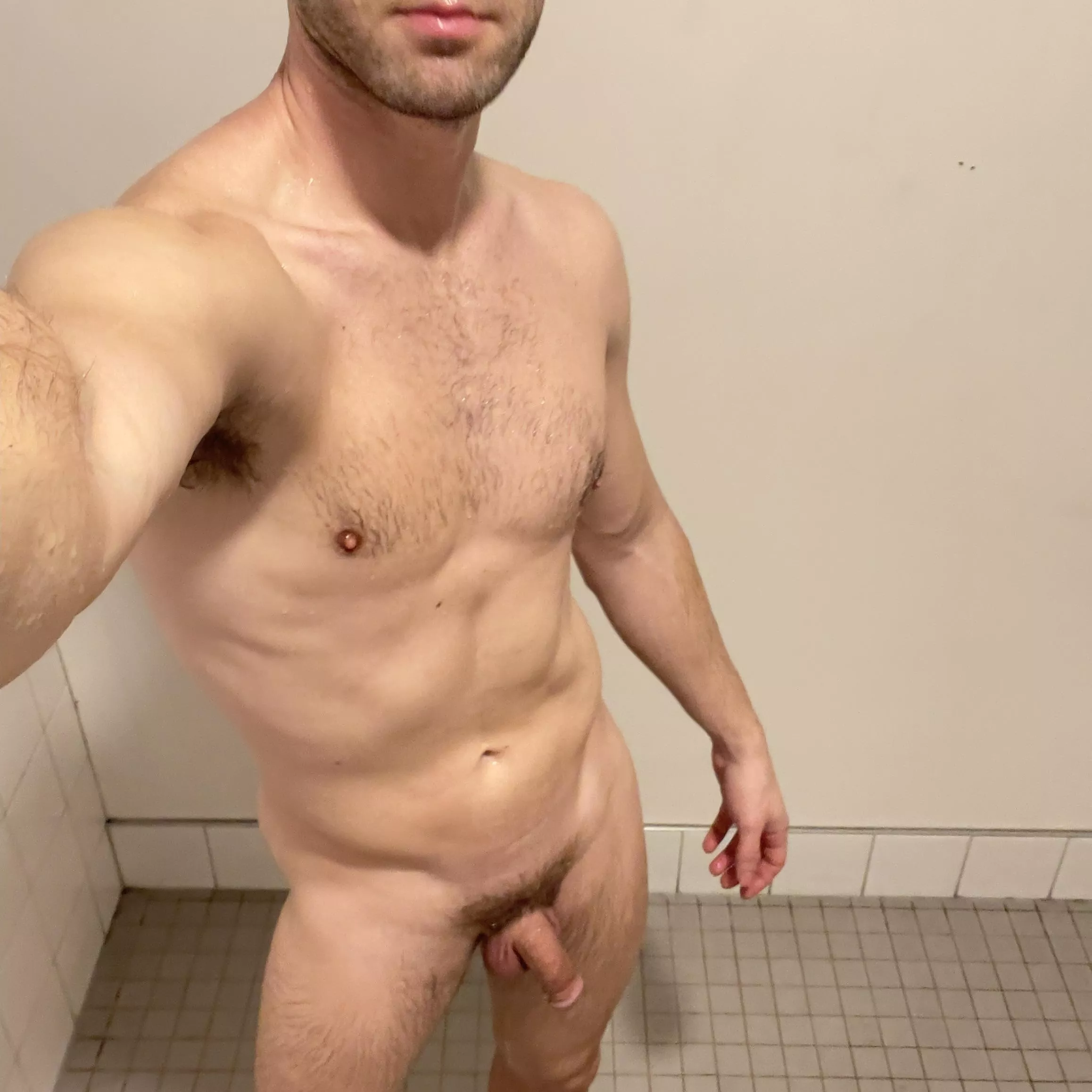 just a quick wet selfie at the gym posted by Parking_Wall_6859