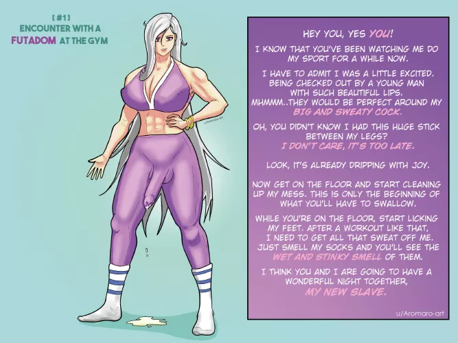Encounter with a Futadom at the gym [Futanari] [Futadom] [Sweat] [Feet] [Blowjob] [Humiliation] by Aromaro-art