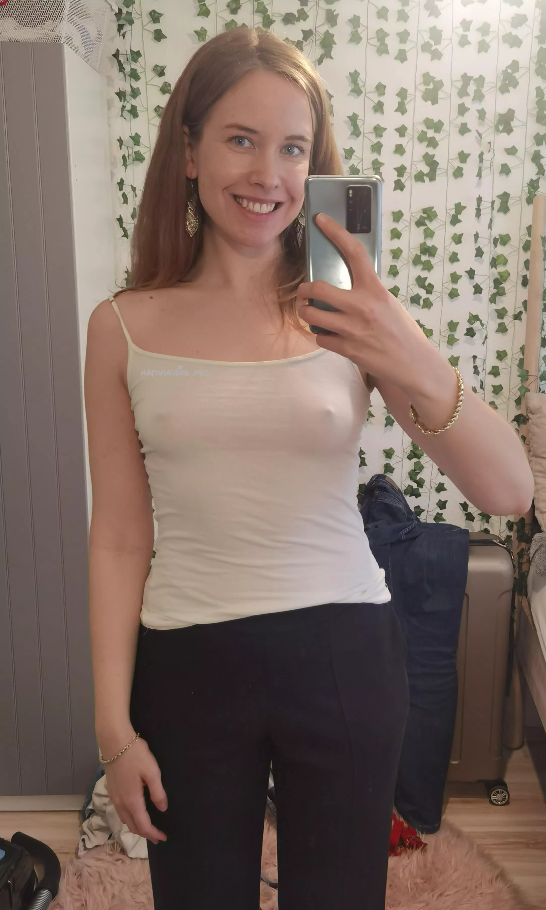 Finally confident enough to wear white without bra 🙌 posted by naturalgirl_mel