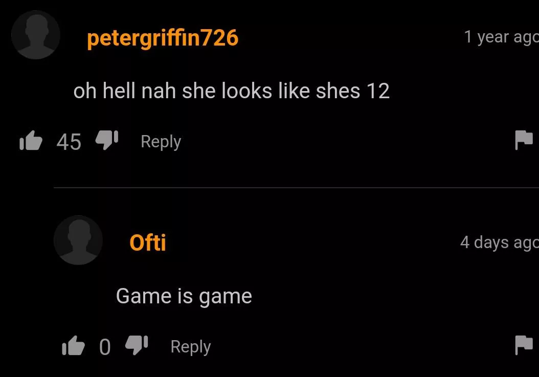 game is game posted by dirtisdepressed