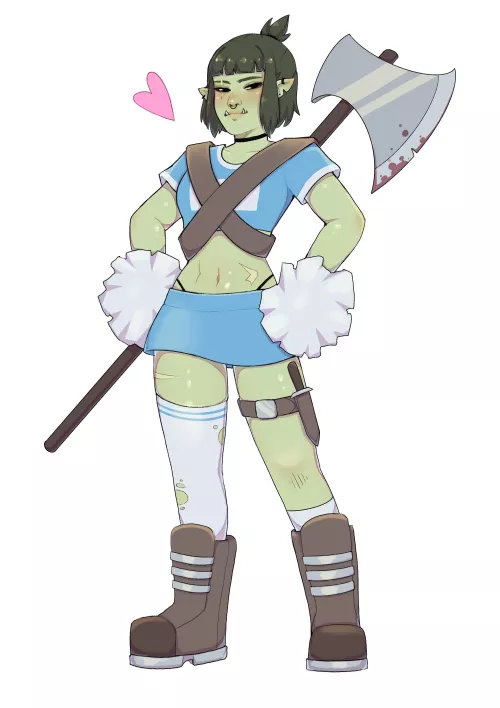 Half orc cheerleader by Sushes