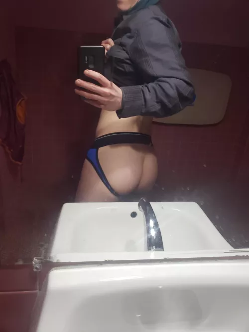 I love taking naughty pics in public restrooms by Whiskey-Ninja