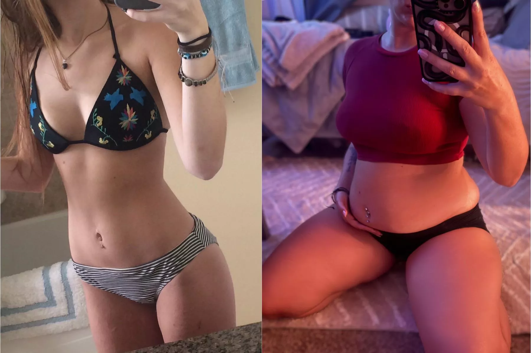 Just a little bit of a difference 🤭🤪 posted by bellagirlsbelly