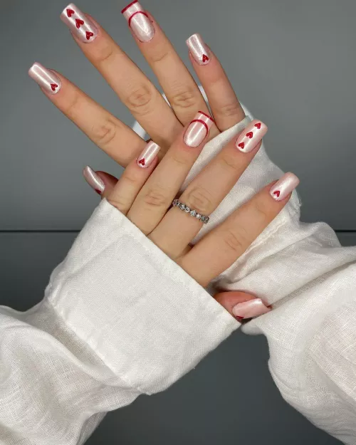 lovely valentine nails (selfmade nailart) by fussijobmodel99
