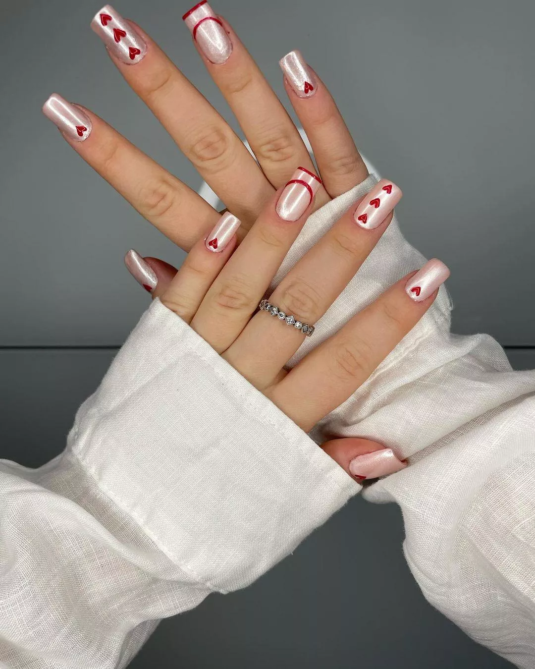 lovely valentine nails (selfmade nailart) posted by fussijobmodel99