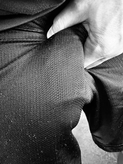 Mesh shorts don’t hide much. by HeavyhangingD