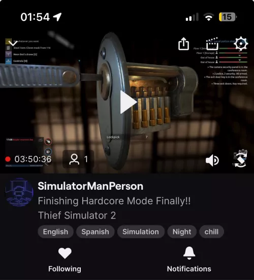 My partner has been streaming for almost 4 hours by WitnessHelper