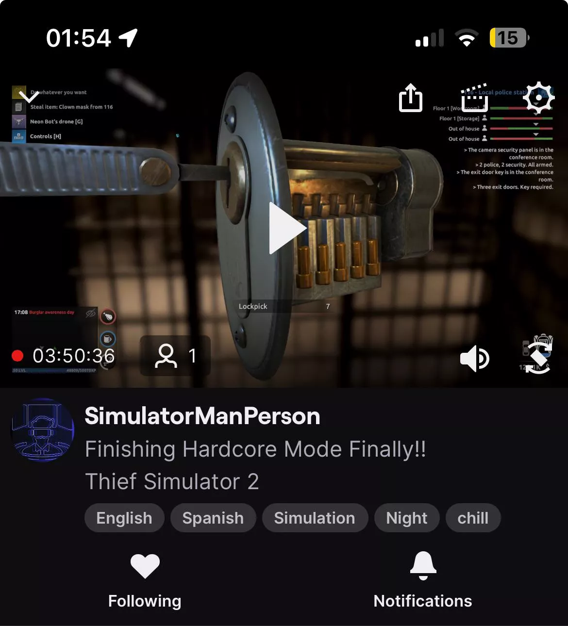 My partner has been streaming for almost 4 hours posted by WitnessHelper